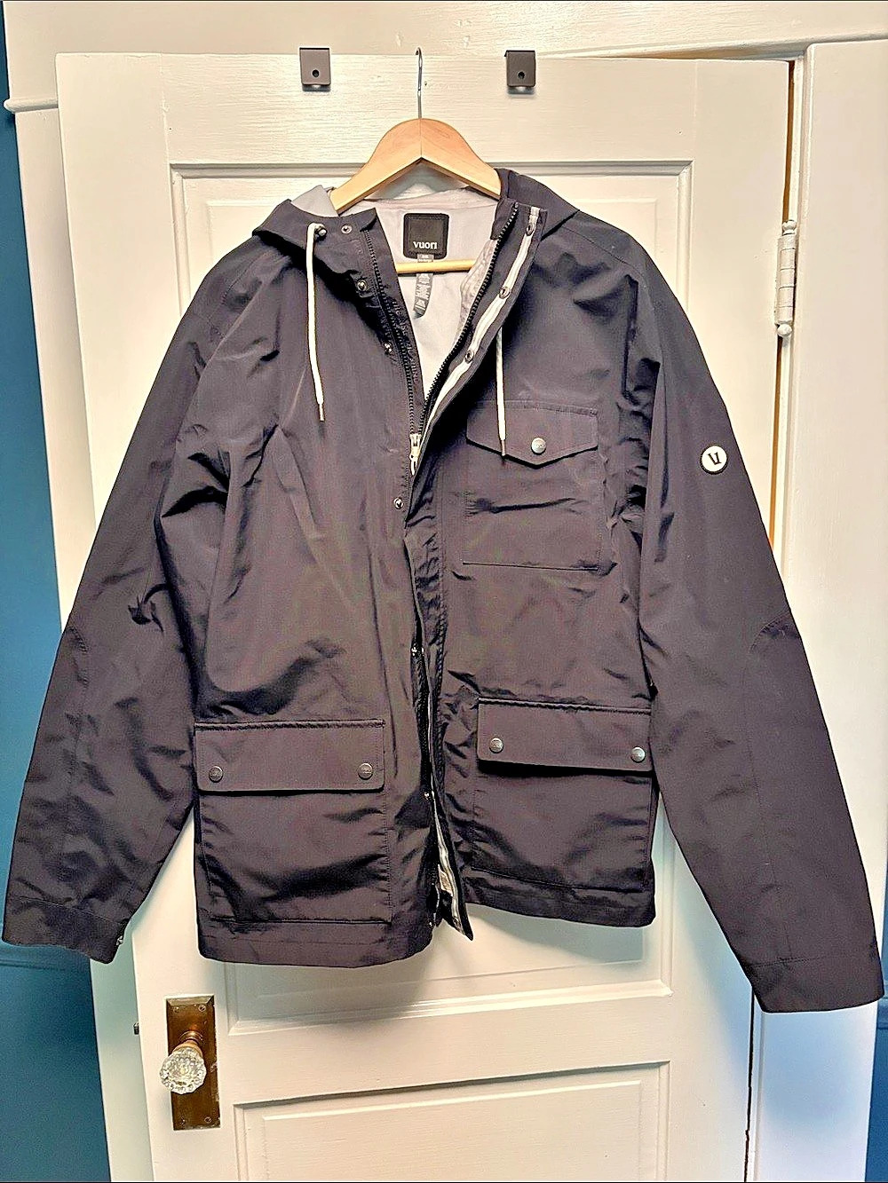 Vuori Palisades Rain Jacket Black Hooded Size XXL
